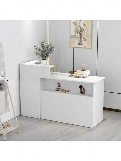 Mueble Recepcion Blanco Moderno Y De Alta Gama 120 Cm
