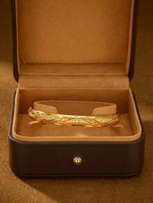 1/3/6pcs Traditional 24K Gold Plated Handcrafted Wave Bangle Bracelet, Suitable For Women's Daily Wear And Gift, No Box Included - Yellow Gold - View 7