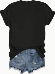 1 Piece [Summer Beach T-Shirt] Women's T-Shirts, Fun Summer Style, Summer T-Shirt 2026. 1 Piece Of Women's Clothing From Entertainmentlocal Warehouse. Women's T-Shirt C - 黑色 - 查看 2