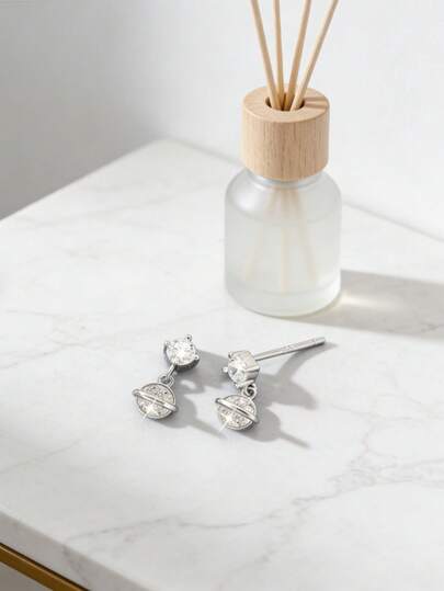 1 Đôi bông tai hình ngôi sao bằng bạc Sterling S925, thiết kế độc đáo, sang trọng, không gây dị ứng, thích hợp cho công việc và hẹn hò.