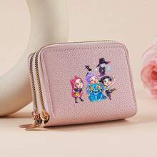 Hasbro KPOP系列卡通可爱儿童短钱包，卡通女团小钱包，女孩卡通PU皮迷你拉链零钱包，卡通可爱对折钱包，儿童礼物 - 彩色 - 查看 7