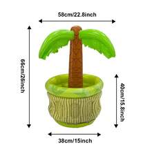 1pc Inflatable Palm Tree Ice Bucket, Outdoor Pool Party Inflatable Beverage Ice Tub, Hawaiian Theme Party Inflatable Ice Bar Swimming Accessories, Pool Inflatable, Beach Essentials, Pool Float - Multicolor - View 12