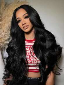 Hair Body Wave Upgrade InvisiBlend™ V型分缝假发，带抽绳翻转式发片，Magic V-Line 造型，适合初学者，留毛极少，EasiContour V型分缝，无胶自然黑，UNice 女士假发 - SNatural - 查看 5