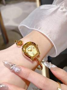 1 pieza Reloj pulsera de mujer con esfera de números romanos y incrustaciones de rhinestones de lujo, adecuado para reuniones sociales, fiestas, uso diario, regalo para vacaciones - estilo3 - Ver 17