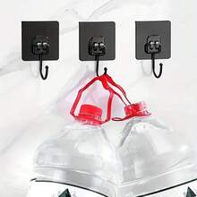 10 móc treo khăn màu đen dùng cho phòng tắm, móc treo áo choàng, móc treo tường chịu lực dùng để treo túi xách, mũ, phòng thay đồ, phòng ngủ, tủ quần áo, lắp đặt bằng cách khoan vào tường (không cần vít), giá đỡ gắn phía sau cửa, ngoài trời. - Nhiều màu - Xem 8