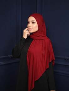 1pc Instant Triangle Hijab, All-In-One Tie-Up Design, Quick Wrap Without Slipping, No Undercap Or Folding Needed, Suitable For Daily Wear, Prayer, And Outings - Multicolor - View 9