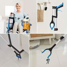 Portable Aluminum Alloy Garbage Clip, Household Telescopic Garbage Cutter, Cleaning Tool, No Need To Bend, Three Fold Ultra Long Foldable, With Magnetic Suction Head And Expandable Multifunctional Cleaning Pliers, Suitable For Bedrooms And Kitchens - Trash Tongs - View 2