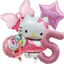 Bộ bóng bay trang trí tiệc Sanrio, Bộ bóng bay số Hello Kitty màu hồng KT, Bộ bóng bay trang trí tiệc, Bộ bóng bay hình hoạt hình Hello Kitty dễ thương, Trang trí không gian bằng bóng bay, Bóng bay sinh nhật Hello Kitty, Bóng bay tiệc ngày lễ - Xem 13