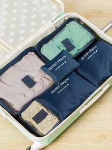 SGIAWETA-6pcs Travel Clothing Storage Bags School Supplies Room Decor Bedroom Decor Dorm Essentials School Student Teacher Travel Storage Bag Set With Lingerie Bag Waterproof Dustproof With Zipper Luggage Back To School Nylon Men And Women Student Travel Essentials Back To School Supplies-Birthdaygift - Xanh hải quân - Xem 13