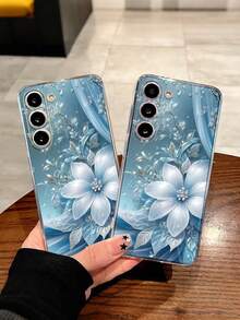 Étui de téléphone mode créatif minimaliste peint à plat, transparent et perforé avec motif floral, antichoc, compatible avec iPhone 17/17Pro/17ProMax, 16/11/16Pro/16Plus/16ProMax/16E/15ProMax/13/14/12/XS/XR/7G/8P, Galaxy S25/S25Plus/S25 Ultra/A16/A36/A26/A56/A50/A12/A32 - Multicolore - Voir 7