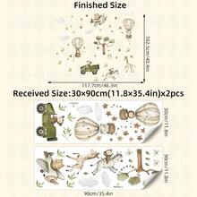 Bộ 1/2 tờ decal dán tường hình hoạt hình khinh khí cầu, mây, máy bay và ô tô, thích hợp cho phòng trẻ em, phòng ngủ và phòng trẻ sơ sinh, decal PVC dán tường dễ bóc, tranh dán tường hình động vật dễ thương. - Nhiều màu - Xem 4