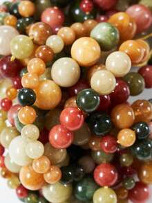 1 Strand Colorful Alxa Round Beads Healing & Energy Gemstone, Colored Natural Stone Loose Beads For Bracelet, Necklace, Jewelry, Phone Strap, Keychain Handmade DIY Jewelry Making Accessories 4mm 6mm 8mm 10mm - Multicolor - View 3