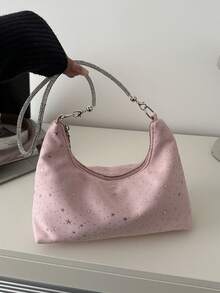 Túi tote vải canvas họa tiết ngôi sao lấp lánh phong cách Hàn Quốc mới, túi xách tay cỡ lớn tiện dụng hàng ngày, túi du lịch và túi đeo vai. - Hồng - Xem 11