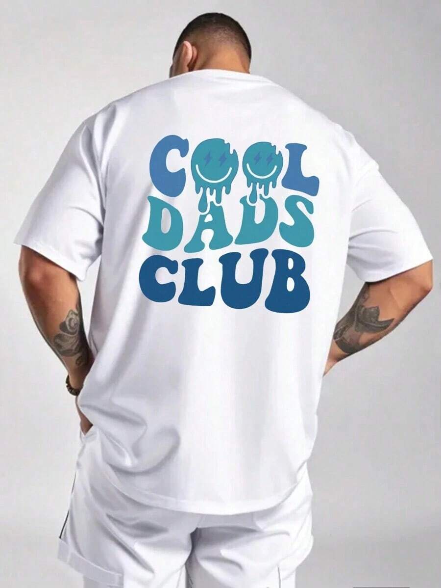 Men's New Summer Outdoor Sports T-Shirt With "Cool Dad Club" Graphic Print, Suitable As A Gift, Hiking And Fishing T-Shirt, Suitable For Daily Wear, Outdoor Trips, Father's Day Gift, Christmas Gift For Dad, Versatile Short-Sleeved T-Shirt For Everyday Casual Wear, Men's T-Shirts - 彩色 - 查看 1