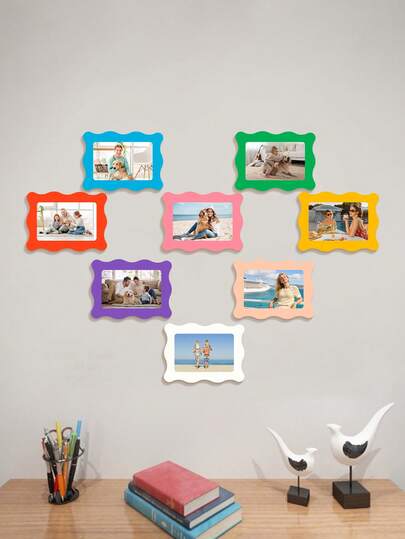 10个/15个DIY壁挂式卡纸相框，适用于4x6英寸照片，适合展示家庭照、儿童照、朋友照、情侣照，可作为客厅、卧室、走廊的墙面装饰。