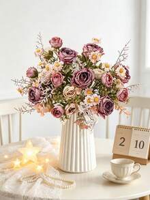 1 pièce Rose artificielle Tournesol, Bouquet de roses marguerites, Matériaux de décoration de mariage DIY Couronne, Fleurs à tenir à la main pour mariée, Fleurs de poignet, Fleurs de poitrine, Accessoires de décoration de fleurs pour la tête, Décoration de voiture de mariage, Décoration d'arche de porte, Décoration de maison, restaurant, chambre, vase, Matériaux de décoration pour fête d'anniversaire, Cadeaux pour la Saint-Valentin et le Nouvel An, Cadeaux de Saint-Valentin, Cadeaux de remise des diplômes - Rose bonbon - Voir 7