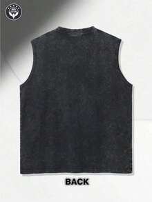 Retro Western Cowboy Sleeveless Vest Washed Cotton Breathable Fabric, Comfortable For Outdoor Wear Unisex American Street Style - 黑色2 - 查看 7
