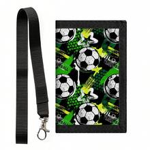 Cartera de cuello plegable 3 veces con diseño de dibujos animados, incluye monedero con cremallera, compartimento para billetes y diseño de llavero. Se puede colgar con correa, cierre de gancho y bucle. - Multicolor - Ver 11