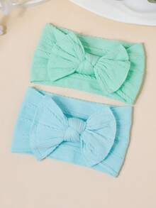 2/5pcs Baby & Toddler Soft Cute Nylon Bow Headbands, Candy Color Hair Accessories For Spring/Summer, Suitable For Daily Wear - Multicolor - View 6