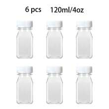 Bộ 6/1/2/5/18/30 chai nhựa đựng nước ép có nắp, chai mini dùng để bảo quản nước ép, sữa, đồ uống thể thao, gia vị, soda, sinh tố và cà phê. Chai nhựa đựng nước ép của chúng tôi là lựa chọn lý tưởng cho tủ lạnh, nhà bếp, cửa hàng nước ép, tiệc tùng, dã ngoại hoặc cắm trại. - trắng - Xem 16