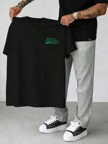 MTLB Men's Solid Color Crew Neck Short Sleeve T-Shirt - 灰色 - 查看 3