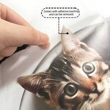 1 Peça Adesivo Criativo de Assento de Vaso Sanitário 3D em Formato de Gato, Design de Gato Fofo, Fácil Instalação, Decoração Realista de Banheiro de Gato, Adequado para Casa, Banheiro, Amantes de Gatos, Presente de Halloween - Multicolorido - Visão 5