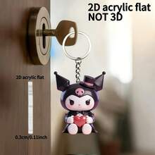 1 chiếc móc khóa nhỏ bằng acrylic hình phẳng 2D, quà tặng ngày lễ, móc khóa xe hơi, móc khóa ba lô/ví. - Nhiều màu - Xem 2