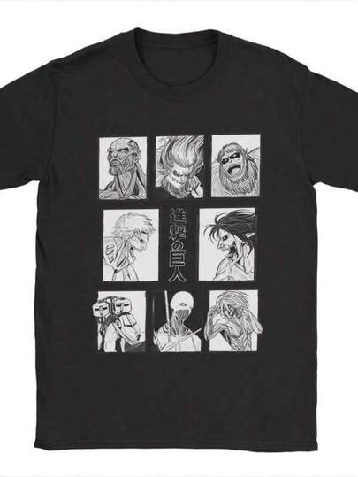 Men's Pure Cotton T-Shirt 2026 Summer Jot Attack On All Titans T Shirts Men Pure Cotton Casual T-Shirt Crew Neck Tee Shirt Short Sleeve Tops Summer,Fun,Sexy,Avant-Garde And Personalized Design,Round Neck Short Sleeve T-Shirt Fashion Graphic Tees,Opaque Fabric,Suitable For Spring Valentine's Day, New Year Party Gifts, Seasonal Apparel Breathable Material,Festive-Unisex