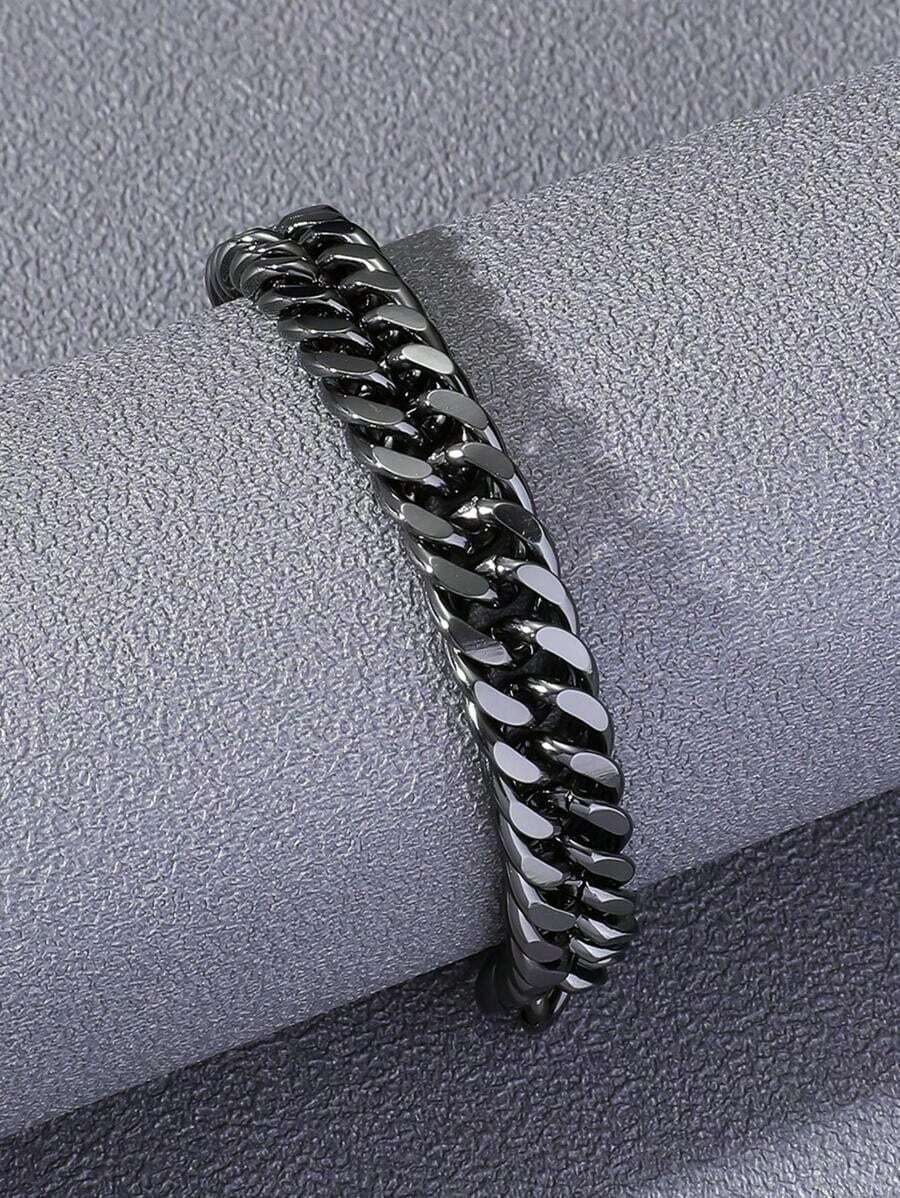 Men Minimalist Link Bracelet Fashion Punk Jewelry Gift For Men Popular - Gun Black - View 1