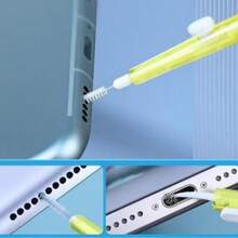 4Pcs Cell Phone Cleaning Kit, Dual Head Anti-Clogging Nylon Brushes Hook Cleaner, Multifunction Mini Cleaning Kits For 17 Pro Max Charging Port, Speaker, Earphone, Tablet, Camera, Keyboard,Yellow - 4pcs - View 6