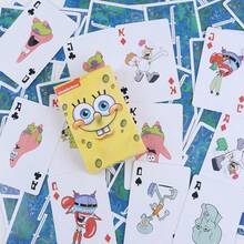 SpongeBob SquarePants 限量版卡通人物纪念收藏扑克牌，高品质INS风格花卉边派对扑克牌 - 彩色 - 查看 1