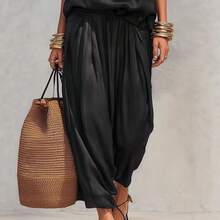 2026 Spring New V-Neck Waist-Cinching Ruffle Hem Elegant Dress Women's Set - Black - View 4