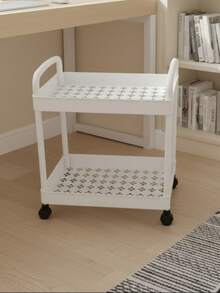 3/4/5 Tier Heavy Duty Rolling Storage Cart With Wheels - Multi-Functional Organizer, Sturdy Plastic Construction, Easy Assembly, No Tools Required, Space-Saving Storage Rack For Kitchen, Bathroom, Office, Bedroom - Suitable For Home, Commercial Use - White/Black Heavy Duty Floor Cart, Home Organization, Compact Design, Durable Construction, Mobile Storage Rack, Office Personnel, Bookshelf (Some Colors Random) - Car Storage Rack/Black - View 8
