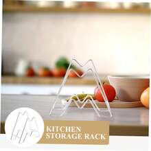 1pc Stainless Steel Cutting Board Rack, Pot Lid Holder, Kitchen Organizer Rack, Kitchen Storage Shelf, Kitchen Supplies - Multicolor - View 8