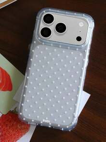 Ốp điện thoại trong suốt chấm bi trắng tối giản dễ thương, phù hợp với 13 14 15 16 17 Pro Max 17 Pro, ốp mềm chống sốc tối giản thời trang, quà tặng cho phụ nữ. - Chấm bi trắng trong suốt - Xem 10