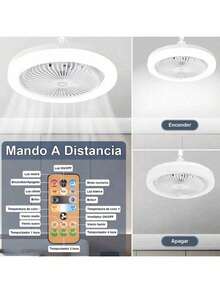 YUQING.FC. Ventilador De Techo Modernos Con Luz Y Control Remoto 30w - Blanco - Ver 4