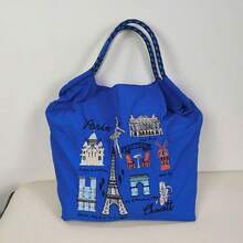 Borsa shopper di grande capacità per donne, leggera, borse da shopping pieghevoli, casual in tela, borsa a spalla per lavoro, viaggio, spiaggia - A - Visualizzare 11