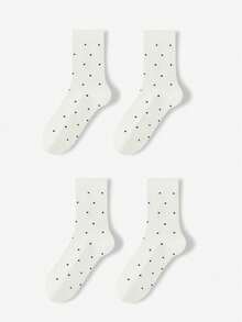 1/2/3/5 đôi tất nữ chấm bi tối giản bằng cotton, kiểu dáng thanh lịch, đa năng, đơn giản, phù hợp với giày bệt, giày thường ngày, dép lê, sandal, mùa xuân/hè/thu. - Nhiều màu - Xem 24