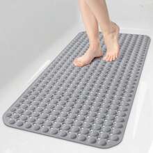 Bath Tub Hower Mat Non Lip Bathtub Floor Liner Ma For Inide Hower  Ucn Cup And Drain Hole For Feet Crng Hine Wahable Oft On Feet 3x16 Inch Grey - Grey - View 1