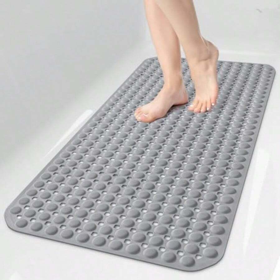 Bath Tub Hower Mat Non Lip Bathtub Floor Liner Ma For Inide Hower  Ucn Cup And Drain Hole For Feet Crng Hine Wahable Oft On Feet 3x16 Inch Grey - Grey - View 1