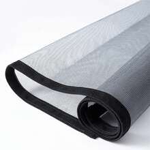 Rèm voan đen bằng polyester, kích thước 39" (chiều rộng) x 47.2" (chiều cao), có khe luồn thanh treo, có 3 kích thước khác nhau, khung đen với khóa dán, thích hợp cho phòng ngủ, phòng khách và nhà bếp vào mùa hè. - Đen, đen - Xem 3