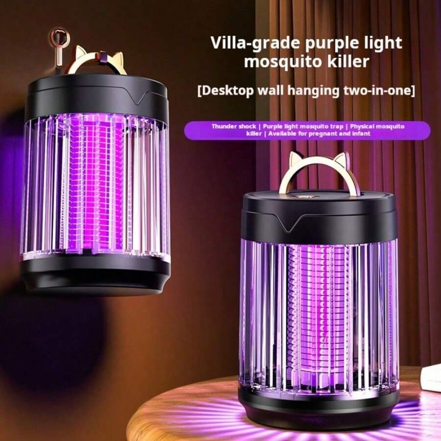 SOKANY USB Powered Mosquito Repellent Lamp - Purple Lighting, Tabletop + Wall-Mounted Combo. UV Light Attracts Mosquitoes, 360° Wide Coverage Quiet Protection, Durable ABS Material, For Outdoor & Bedroom Use, Protects Sleep, Essential Year-Round, Mosquito Repellent Device. - Black - View 1