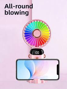 Quạt cầm tay di động mới năm 2026, có giá đỡ điện thoại và dây đeo, quạt cầm tay nâng cấp 1200mAh với màn hình LED, quạt điện, quạt đeo cổ, quạt USB, quạt nhỏ gọn, trang trí nhà cửa, quạt để bàn. - Quạt nhiều màu sắc - Xem 8