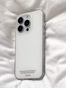 简约纯白英文文字手机壳，适用于 17 Pro Max、15 Pro、14、13，精致、女性化、清新、优雅、男女通用，最佳礼物之选 - 白色 - 查看 5