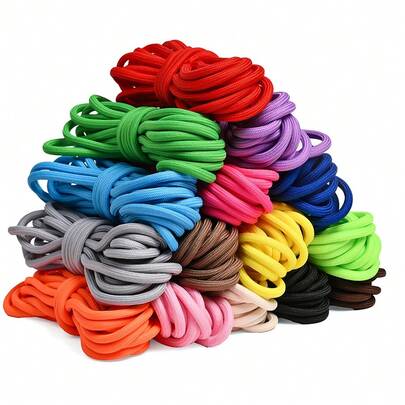 Cuerda trenzada de poliéster de 5 mm de grosor, cuerda de unicolor de 5 m, adecuada para manualidades de tejido y proyectos DIY disponible en múltiples colores como negro, azul, rojo, rosa, verde, blanco, amarillo, azul claro, naranja - Perfecta para hacer cordones de teléfono, proyectos DIY, campamento al aire libre, correas para mascotas, etc. - Versátil