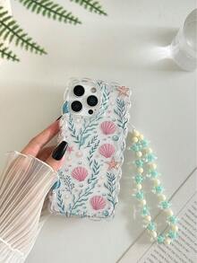 编织波浪边极简优雅TPU海藻贝壳彩绘防摔手机壳，配串珠手链配件，兼容 17 Pro/17 Air/17/17 Pro Max、16/11/16 Pro/16 Plus/16 Pro Max/16 e/15 Pro Max/13/14/12/XS/XR/7G/8 Plus/XR/7/8、15 Pro Max、13、14、P12、X、12/14彩绘TPU防摔软手机壳 - 彩色 - 查看 7