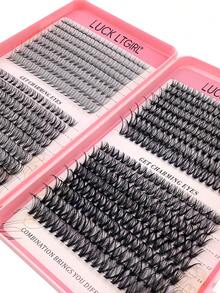 640Pcs Mixed D Curl Lash Extensions 10D 20D 30D 40D False Eyelash Book 8-16mm 0.07mm Natural Soft For DIY Anime Cosplay Makeup Gift Set - D - View 5