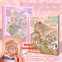 20pcs Scenery Sticker Book, DIY House Stickers, Includes Metal Tweezers, 3D Miniature House Scenery Stickers, Scrapbooking, Landscape Stickers, Handbook Stickers, Reusable, Multiple Sizes Available - Multicolor - View 12