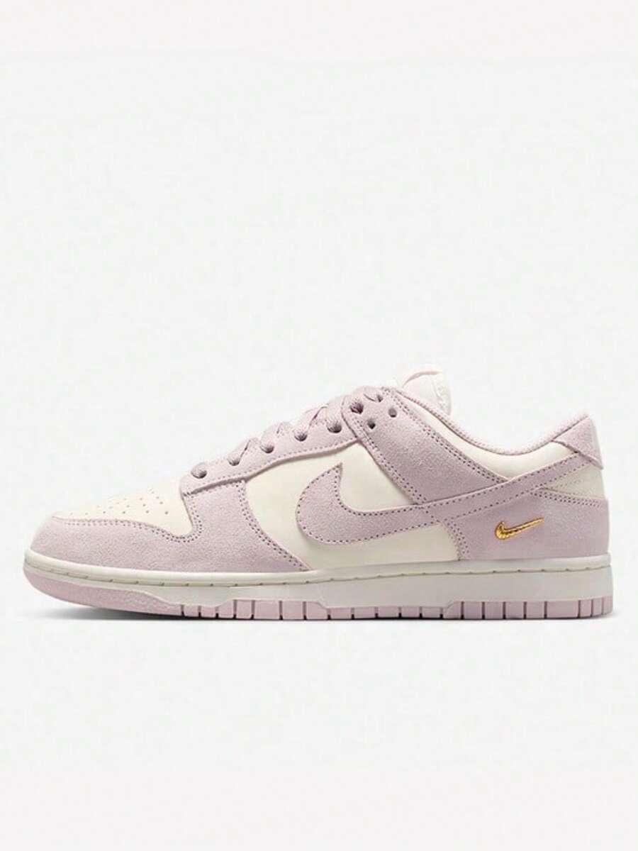 Giày thể thao nữ DUNK Small Swoosh Retro, giày casual đa năng dành cho trượt ván. - trắng hồng - Xem 1