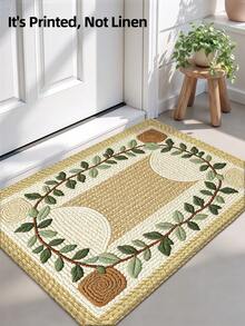 1pc 3D Pattern Doormat, Fresh Green Plant Design Wool Rug, Suitable For Bathroom, Kitchen, Outdoor, Indoor, Hallway, Bedroom, Living Room, Bedside, Machine Washable, Easy To Clean, Non-Slip Bottom, Suitable For Bedroom Winter Decor, Valentine's Day Holiday Decor, Bathroom Accessory Essential, Room Decor Set, Outdoor Decorative Carpet Mat - Multicolor - View 6